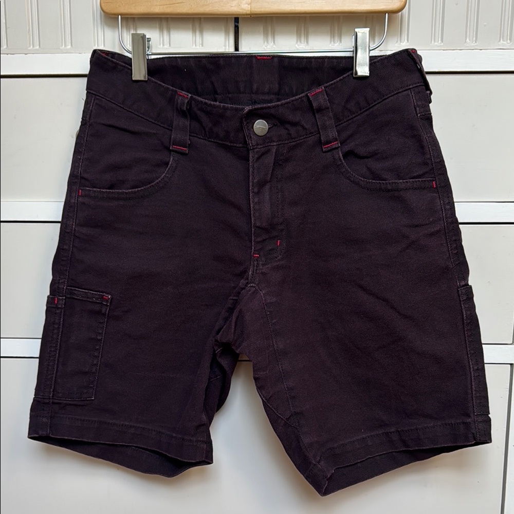 RED ANT PANTS GSD Work Shorts Brown/Deep Purple thick cotton canvas sz 30